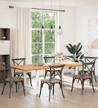 Esstisch mit Baumkanten 240x100x74 cm Massivholz Eiche Rechteck