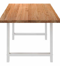 Esstisch mit Baumkanten 240x100x74 cm Massivholz Eiche Rechteck