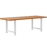 Esstisch mit Baumkanten 240x100x74 cm Massivholz Eiche Rechteck