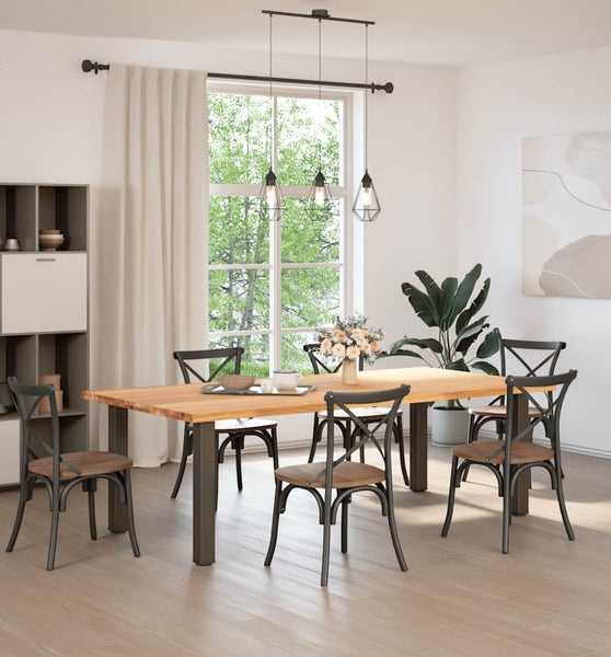 Esstisch Hellbraun 240x120x74 cm Massivholz Eiche Rechteckig