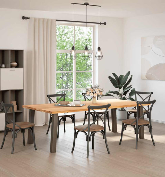 Esstisch Hellbraun 240x120x74 cm Massivholz Eiche Rechteckig