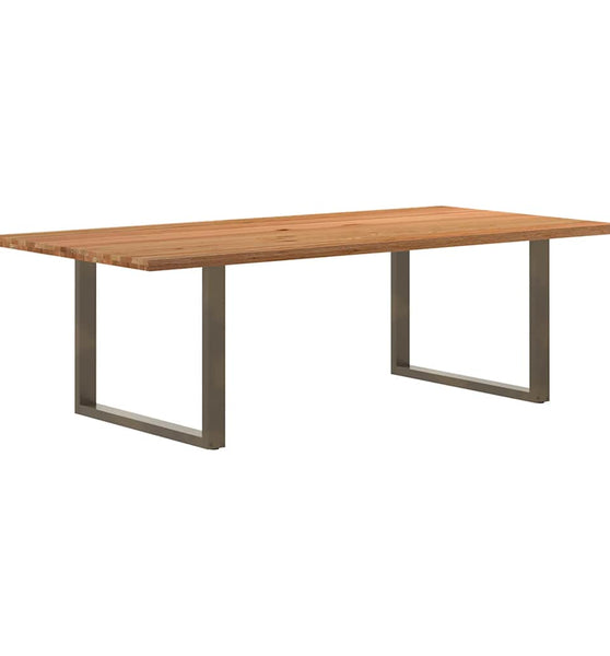 Esstisch mit Baumkanten 240x120x74 cm Massivholz Eiche Rechteck