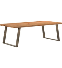 Esstisch mit Baumkanten 240x120x74 cm Massivholz Eiche Rechteck