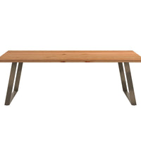 Esstisch mit Baumkanten 240x120x74 cm Massivholz Eiche Rechteck