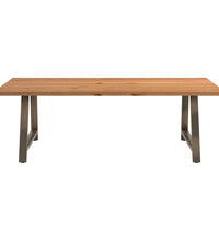 Esstisch mit Baumkanten 240x120x74 cm Massivholz Eiche Rechteck