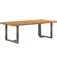 Esstisch mit Baumkanten 240x120x74 cm Massivholz Eiche Rechteck