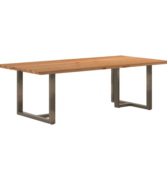 Esstisch mit Baumkanten 240x120x74 cm Massivholz Eiche Rechteck