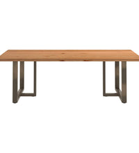 Esstisch mit Baumkanten 240x120x74 cm Massivholz Eiche Rechteck