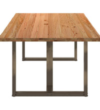 Esstisch mit Baumkanten 240x120x74 cm Massivholz Eiche Rechteck