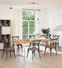 Esstisch mit Baumkanten 240x120x74 cm Massivholz Eiche Rechteck