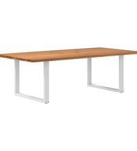 Esstisch mit Baumkanten 240x120x74 cm Massivholz Eiche Rechteck