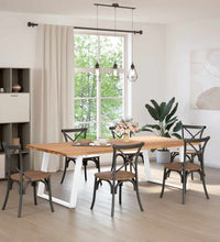 Esstisch mit Baumkanten 240x120x74 cm Massivholz Eiche Rechteck