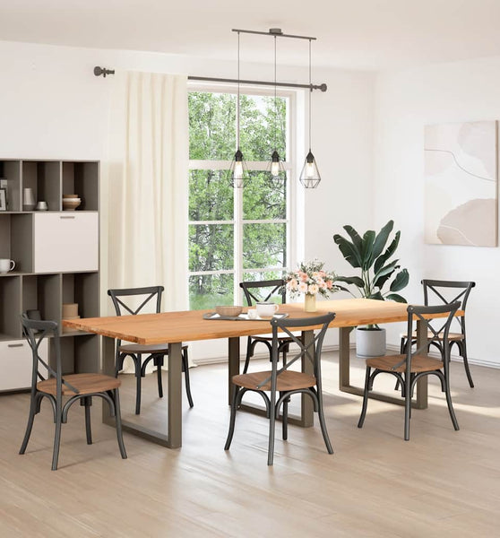 Esstisch Hellbraun 280x120x74 cm Massivholz Eiche Rechteckig