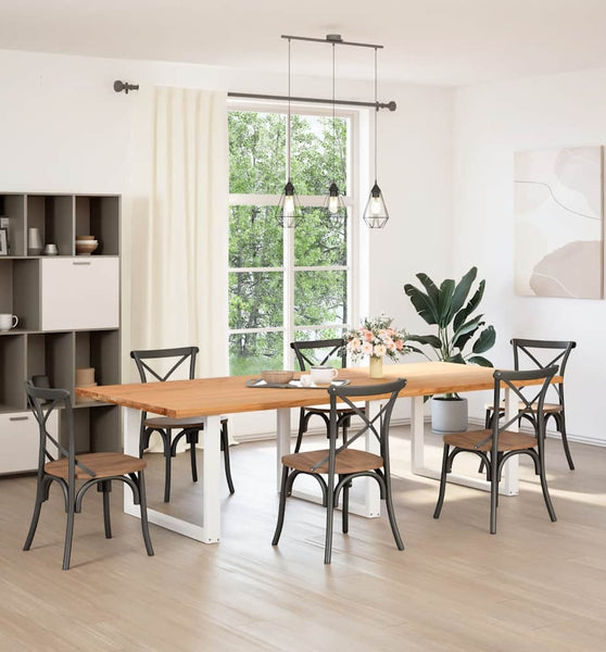 Esstisch Hellbraun 280x120x74 cm Massivholz Eiche Rechteckig