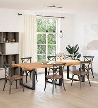 Esstisch Hellbraun 280x120x74 cm Massivholz Eiche Rechteckig