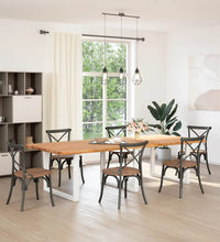 Esstisch Hellbraun 280x120x74 cm Massivholz Eiche Rechteckig