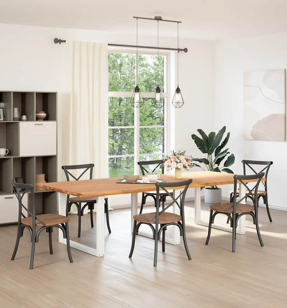 Esstisch Hellbraun 280x120x74 cm Massivholz Eiche Rechteckig