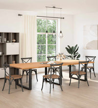 Esstisch Hellbraun 320x120x74 cm Massivholz Eiche Rechteckig