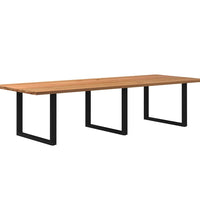 Esstisch Hellbraun 320x120x74 cm Massivholz Eiche Rechteckig