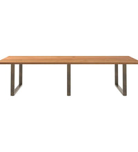 Esstisch Hellbraun 320x120x74 cm Massivholz Eiche Rechteckig
