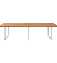 Esstisch Hellbraun 320x120x74 cm Massivholz Eiche Rechteckig