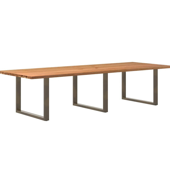 Esstisch Hellbraun 320x120x74 cm Massivholz Eiche Rechteckig
