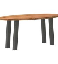 Esstisch Hellbraun 180x90x74 cm Massivholz Eiche Oval