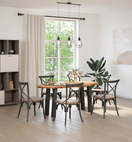 Esstisch Hellbraun 180x90x74 cm Massivholz Eiche Oval