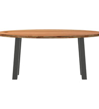 Esstisch Hellbraun 180x90x74 cm Massivholz Eiche Oval