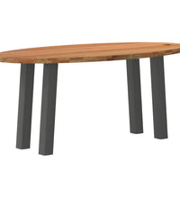 Esstisch Hellbraun 180x90x74 cm Massivholz Eiche Oval