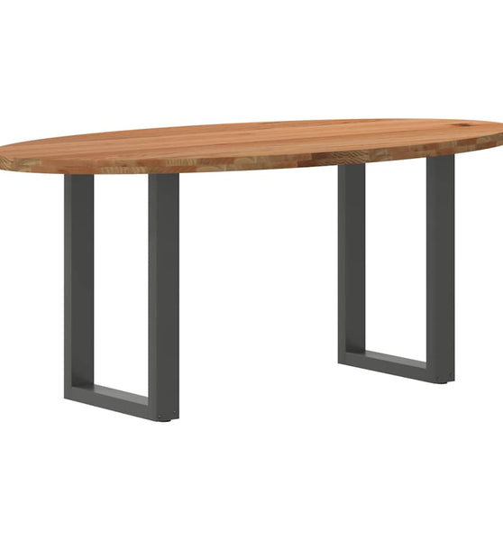 Esstisch Hellbraun 180x90x74 cm Massivholz Eiche Oval