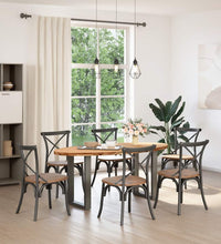 Esstisch Hellbraun 180x90x74 cm Massivholz Eiche Oval