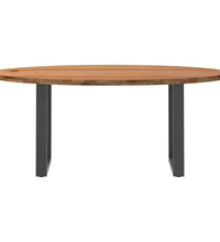 Esstisch Hellbraun 180x90x74 cm Massivholz Eiche Oval
