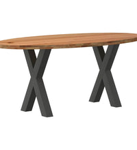 Esstisch Hellbraun 180x90x74 cm Massivholz Eiche Oval