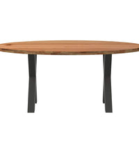 Esstisch Hellbraun 180x90x74 cm Massivholz Eiche Oval