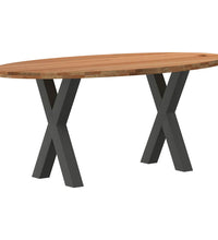 Esstisch Hellbraun 180x90x74 cm Massivholz Eiche Oval