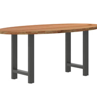 Esstisch Hellbraun 180x90x74 cm Massivholz Eiche Oval