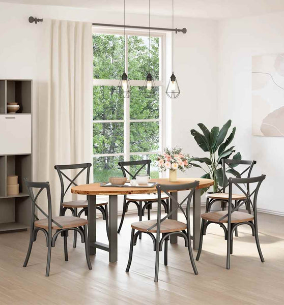 Esstisch Hellbraun 180x90x74 cm Massivholz Eiche Oval