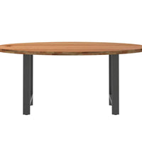 Esstisch Hellbraun 180x90x74 cm Massivholz Eiche Oval