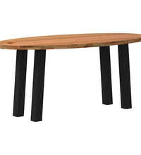 Esstisch Hellbraun 180x90x74 cm Massivholz Eiche Oval