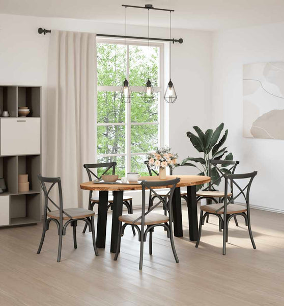 Esstisch Hellbraun 180x90x74 cm Massivholz Eiche Oval