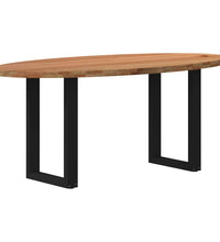 Esstisch Hellbraun 180x90x74 cm Massivholz Eiche Oval