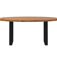 Esstisch Hellbraun 180x90x74 cm Massivholz Eiche Oval