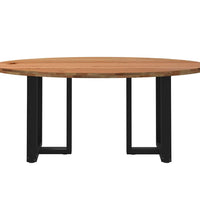 Esstisch Hellbraun 180x90x74 cm Massivholz Eiche Oval