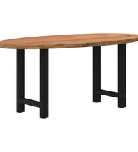 Esstisch Hellbraun 180x90x74 cm Massivholz Eiche Oval