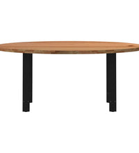 Esstisch Hellbraun 180x90x74 cm Massivholz Eiche Oval