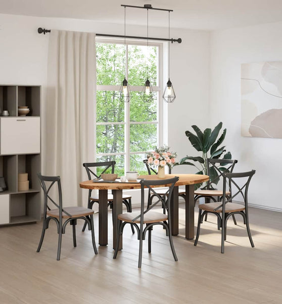 Esstisch Hellbraun 180x90x74 cm Massivholz Eiche Oval