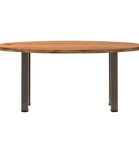 Esstisch Hellbraun 180x90x74 cm Massivholz Eiche Oval