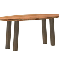 Esstisch Hellbraun 180x90x74 cm Massivholz Eiche Oval