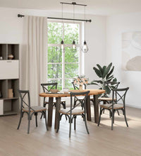 Esstisch Hellbraun 180x90x74 cm Massivholz Eiche Oval